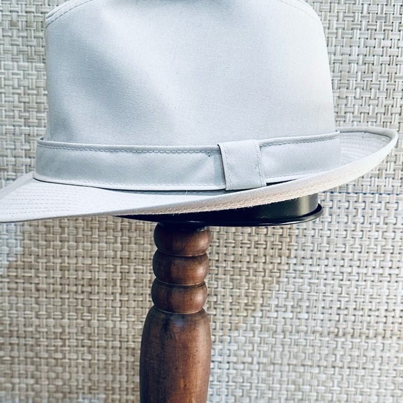 🌟HP🌟VTG 1960s Stetson Khaki Fabric Water Repellent Fedora USA 7 1/4 - Picture 3 of 14